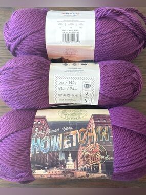 Lion Brand Hometown Yarn - Portland Wine Purple